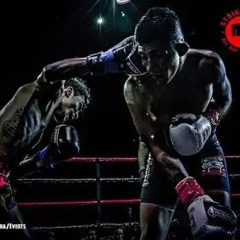 fighters in a ring doing punches for boxing lessons